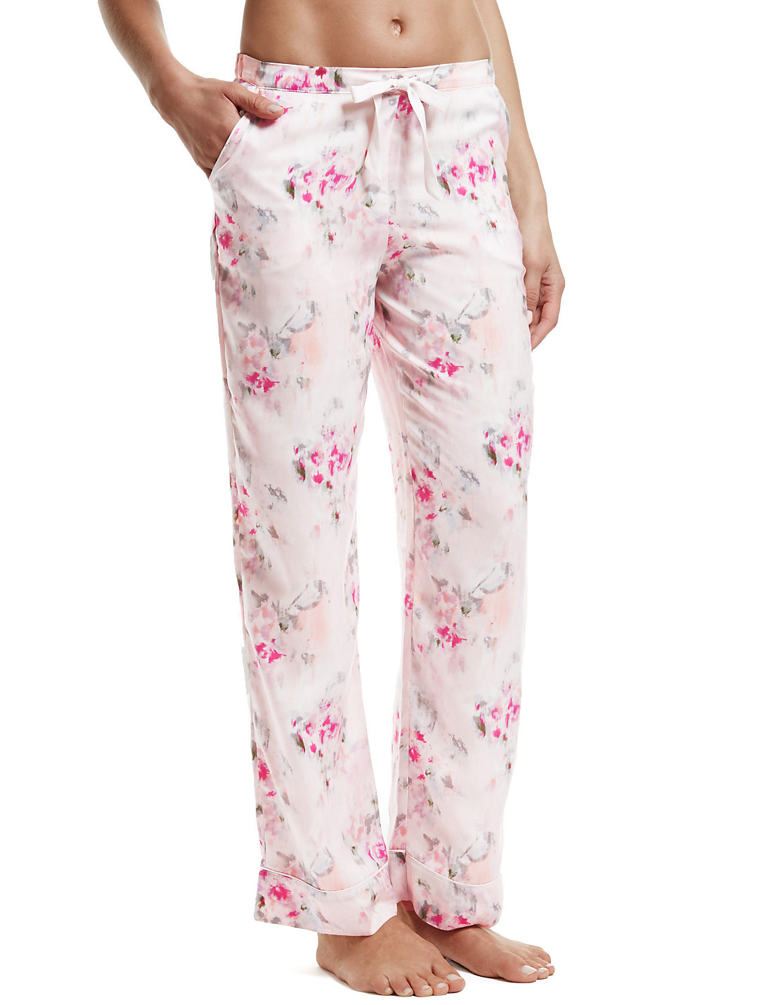 Marks And Spencer Rosie For Autograph Blur Floral Satin Nightwear | Satiny