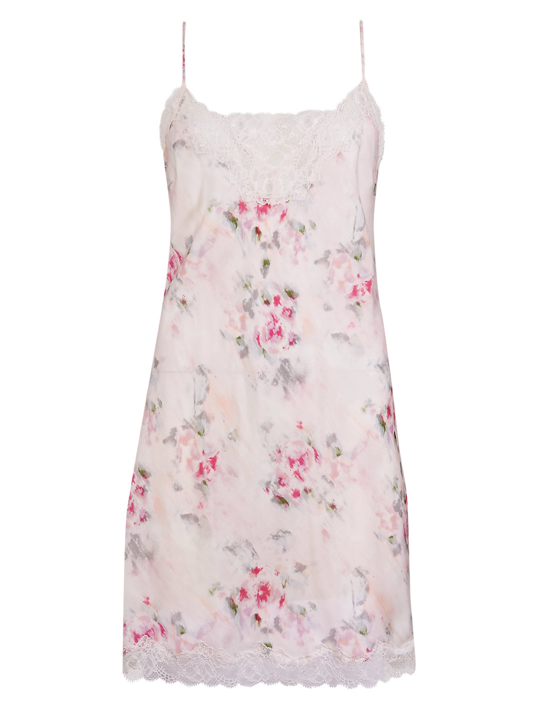 Marks And Spencer Rosie For Autograph Blur Floral Satin Nightwear - Satiny