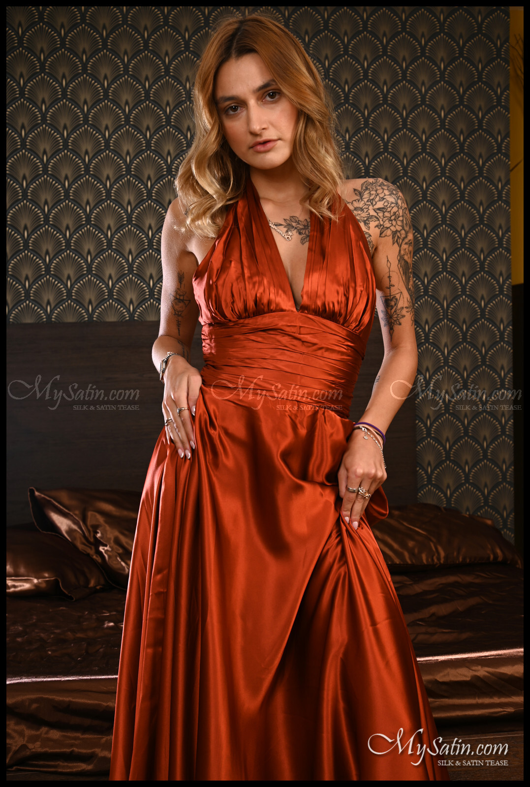 Jenai Satin Dress / Orange - Hello My Love